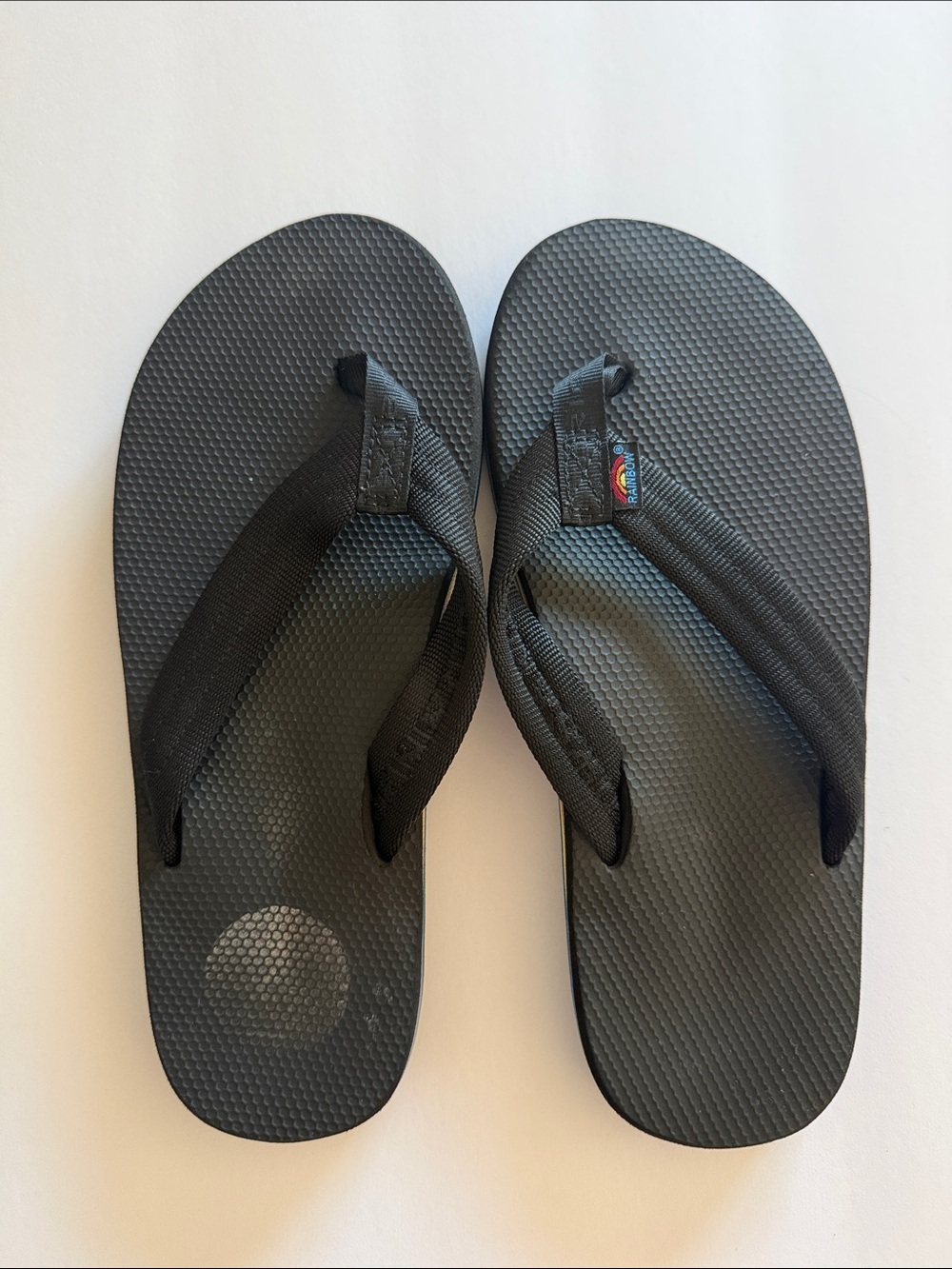 Rainbow kids flip flops rubber black VGUC